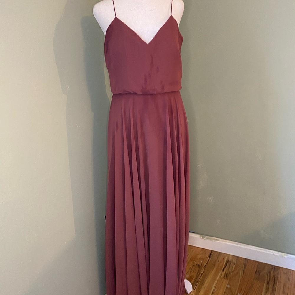 Jenny Yoo Mauve Dusty Rose Maxi Dress bridesmaid formal size 4